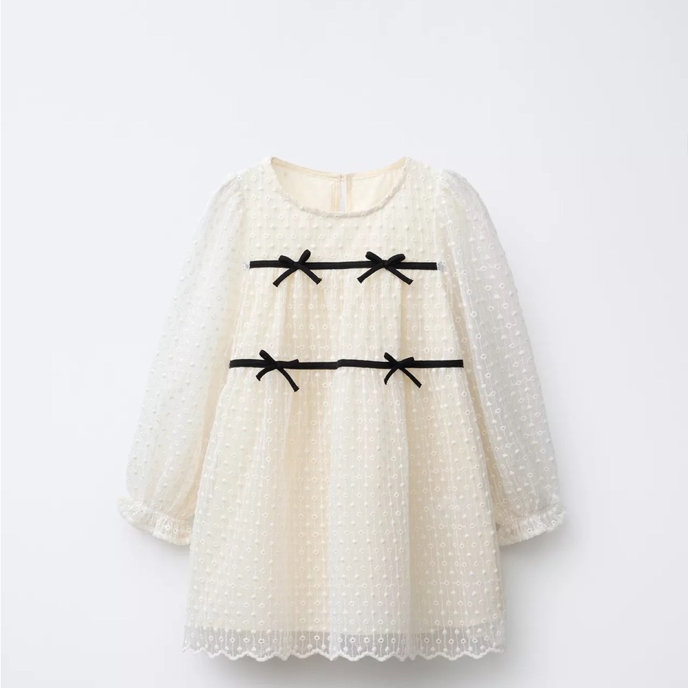Zara Toddler Dress with Black Bows